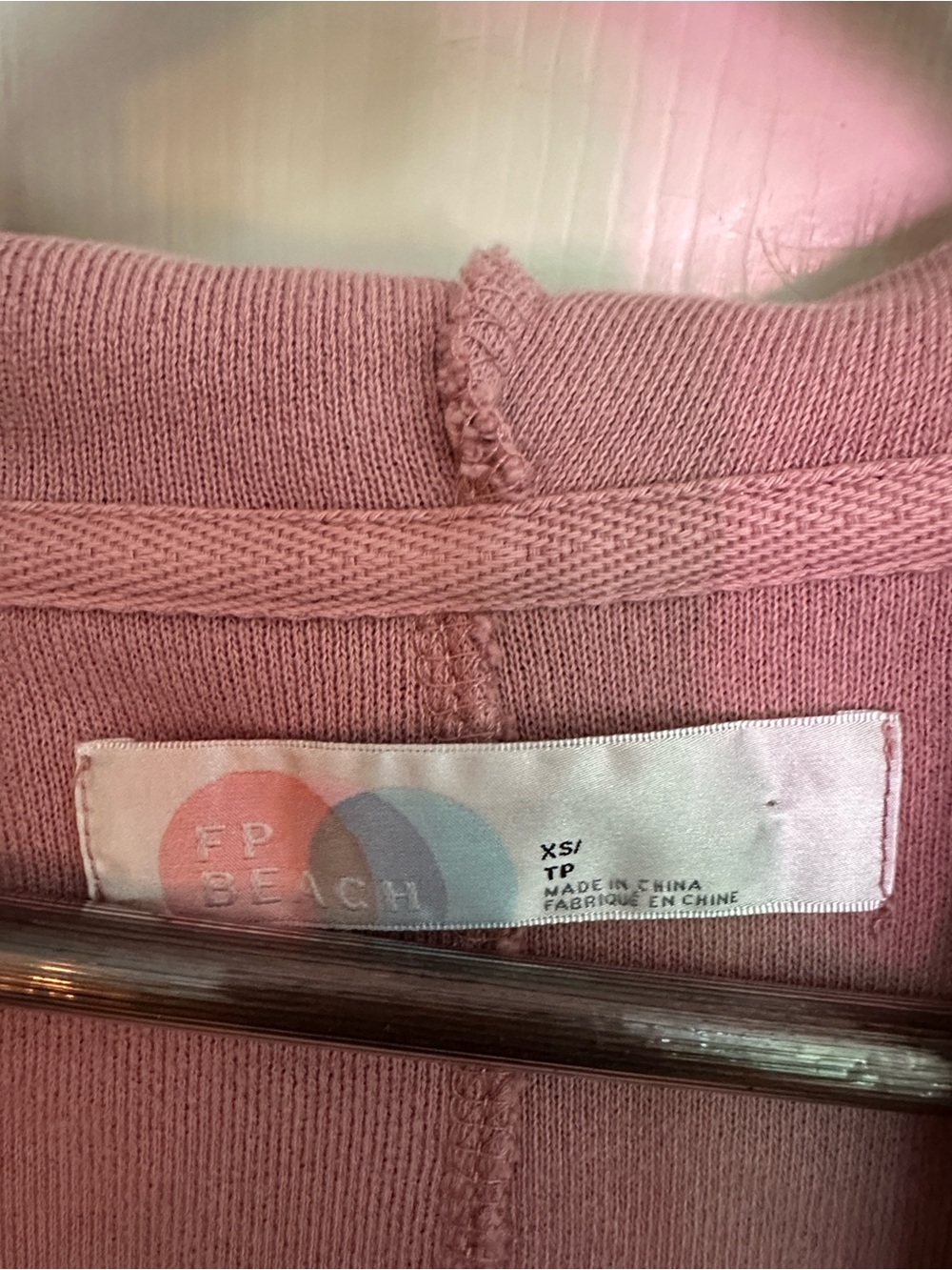 Free People Dusty Rose Hooded Open-Front Cardigan XS - Picture 2 of 4